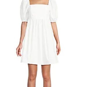 C- Lea & Viola NWT  White Puff Sleeve Cotton Dress
Size Lg